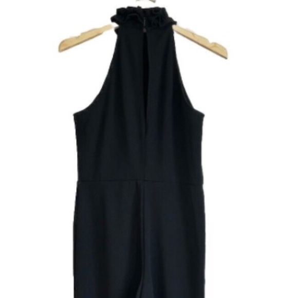 Marina Ruffled Halter Neck Keyhole Back Jumpsuits Size: 4 - Picture 4 of 6